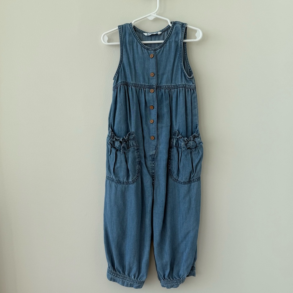 Mayoral Blue Denim Sleeveless Romper - Picture 4 of 9
